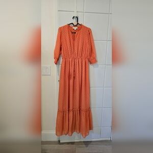 Elegant Orange Maxi Dress